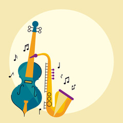 Sticker - cello and saxophone