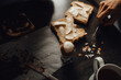 © Olga Moreira/Stocksy - Egg and bread for breakfast in a messy table