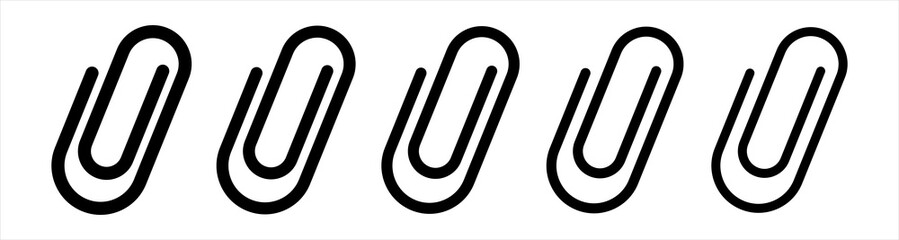 Paper clip icon set. Attachment icon set. Vector Illustration Eps10