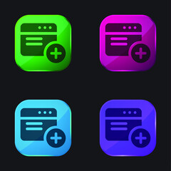 Add four color glass button icon