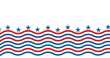 © vectorfusionart - Composition of blue stars with blue stars and red wavy lines of american flag on white background