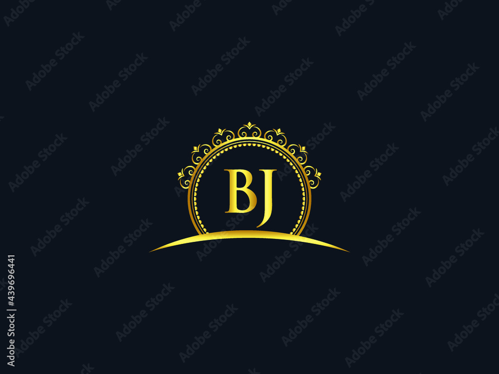 Initial BJ Letter, Luxury bj Logo Icon Vector For Hotel, Heraldic ...