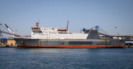 Wall Mural - Cargo Ship in Port