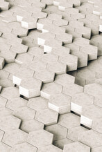Abstract Marble Hexagons On Grey Background