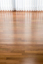 Vertical Blinds Cast Shadows On A Newly Installed Brazilian Cherry Hardwood Floor