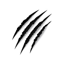 tiger claw mark scratches vector slash traces of wild cat animal paw and talons. scary horror monste