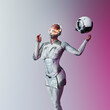 © Don Smith/Stocksy - Futuristic woman with glowing interactive glasses