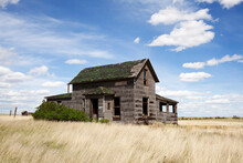 An Abandon Old House In The American Prairies.
