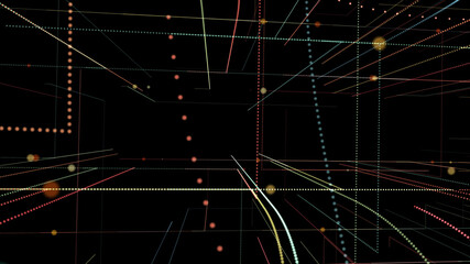 Wall Mural - abstract background with lights and lines