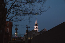 Illuminated Church Steeple