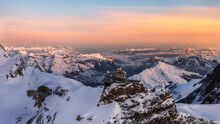 Jungfraujoch And Sphinx Observatory At Sunrise