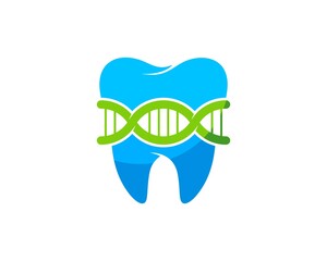 Sticker - Healthy tooth with DNA symbol inside