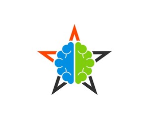 Sticker - Star shape with abstract brain inside