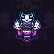Skull Mask Esport Mascot Logo Design Illustration Fo gaming Club
