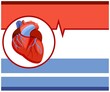 Human heart. Cardiological medicine. Background illustration. Medicines and services of a cardiologist. Banner. Pharmaceuticals. Ambulance. Flat design. Vector