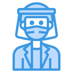 Avatar blue outline icon