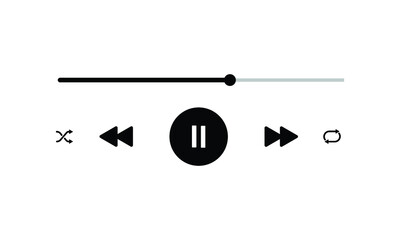 icon media music player in vector. modern playback of music application. multimedia navigation  on smartphone device.