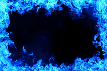 Canvas Print - Blue Flame Frame Background Image