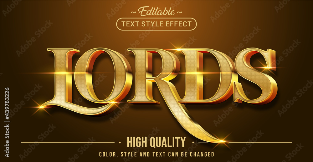 Editable text style effect - Lords text style theme. Stock Vector ...