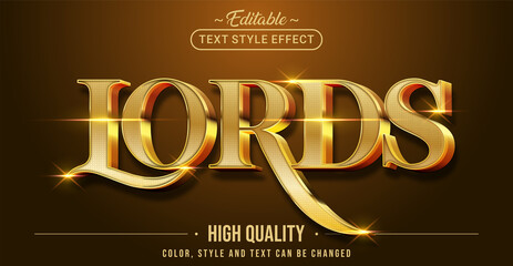 Editable text style effect - Lords text style theme.