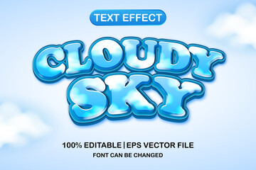 cloudy sky 3d editable text effect