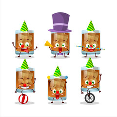 Sticker - Cartoon character of whiskey with various circus shows