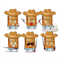 Canvas Print - Cool cowboy whiskey cartoon character with a cute hat