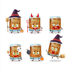 Poster - Halloween expression emoticons with cartoon character of whiskey