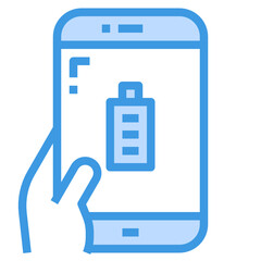 Battery blue outline icon