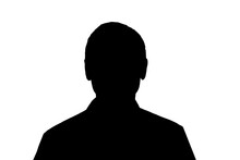 Unknown Male Person Silhouette Isolated On White Background