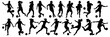 © Gelgel Nasution - Set of Women Soccer Players Silhouette