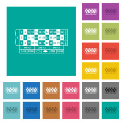 Sticker - Roulette table square flat multi colored icons