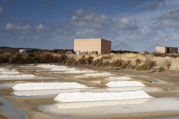 Sticker - Salt flats in Castro Marim, Algarve, Portugal during daylight