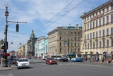 Fototapeta Miasto -   Nevsky Avenue with moving on it pedestrians and cars