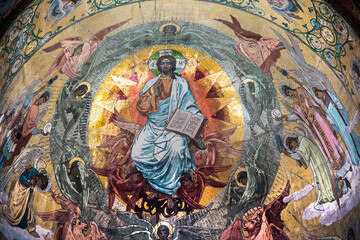 Wall Mural - Church of the Resurrection in St. Petersburg. The mosaics in the church