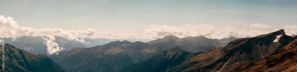 mountains in the national park Hohe Tauern in Alps in Austria. Backgrounds - obrazy, fototapety, plakaty 