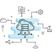 Enterprises Storage Vector Glyph Icon Design, Cloud computing and Internet hosting services Symbol on White background, VPS Dedicated Server Concept,