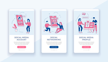 Wall Mural - creation of social web accounts. communication and business in social networks and groups. male and 