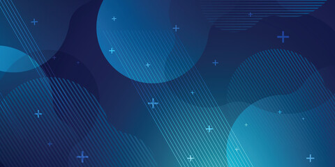 Blue background in vector illustration with glow and lights.