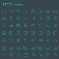 Wall Mural - big seo icon set, trendy flat icons