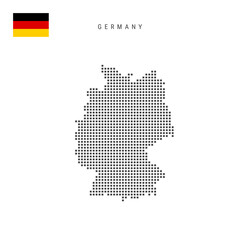 square dots pattern map of germany. german dotted pixel map with flag. vector illustration