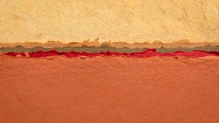 abstract landscape in earth pastel tones - a collection of handmade rag papers