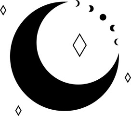 Crescent Boho Moon illustration