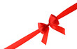 © New Africa - Red ribbon with bow on white background. Festive decoration