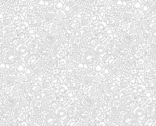 Social Media Seamless Pattern Doodle Style. Vector Illustration Wits Hand Drawn Icons