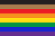 New pride flag LGBTQ background . Redesign including Black and Brown stripes. Flat vector illustration