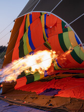 Hot Air Balloon Being Filled With Hot Air