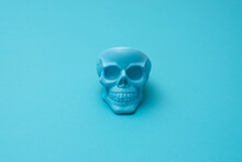Blue Human Skull