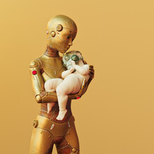 Cyborg Carrying Baby