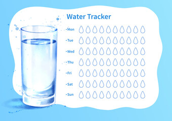 Wall Mural - Vector template of water tracker